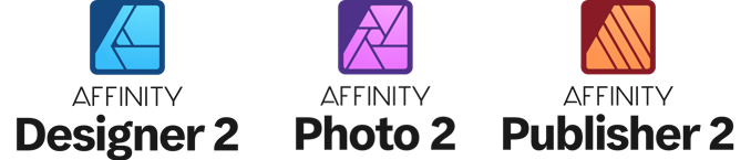 画像:Affinity Designer / Affinity Photo / Affinity Publisher