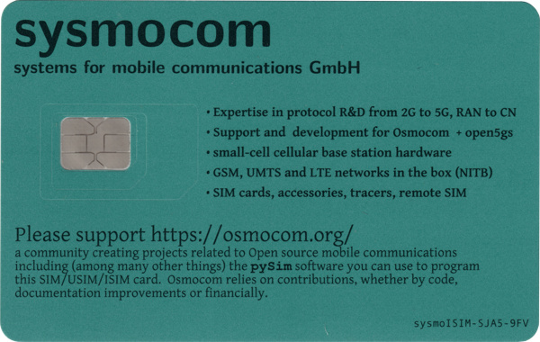 画像:sysmoISIM-SJA5 | 認証情報 再プログラミング 可能 SIM/USIM/ISIM カード
