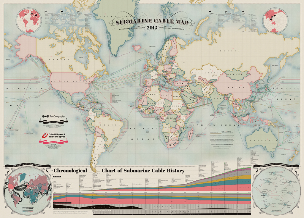 画像:TeleGeography Map 各種 | ビジュアルマップポスター