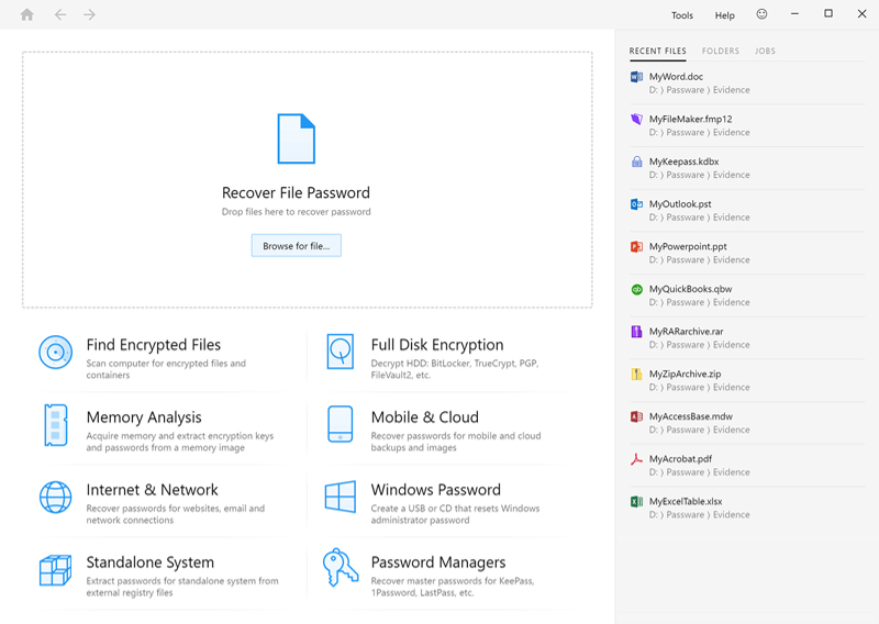 画像:Passware Kit Forensic | パスワード回復 電子証拠開示 ソフトウェア