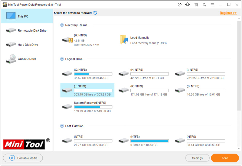 画像:Power Data Recovery | データ 損失状況 復元 ソフトウェア   