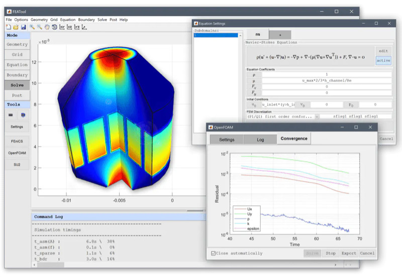 画像:FEATool Multiphysics | 有限要素法 マルチフィジックス解析 OpenFOAM