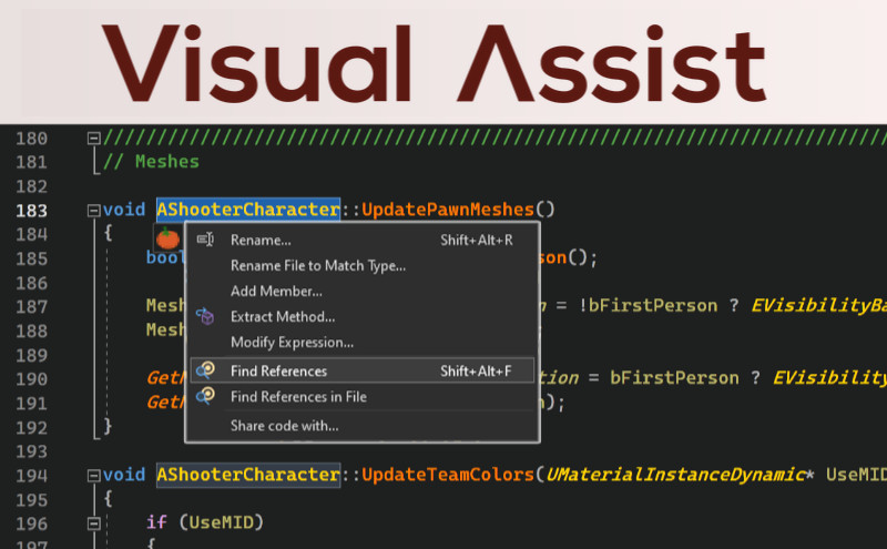 画像:Visual Assist | Visual Studio 拡張機能 IDE 統合開発環境