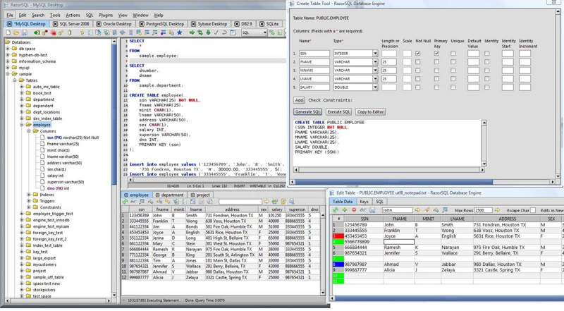 RazorSQL | Windows/Mac/Linux SQLクエリツール SQLエディタ    