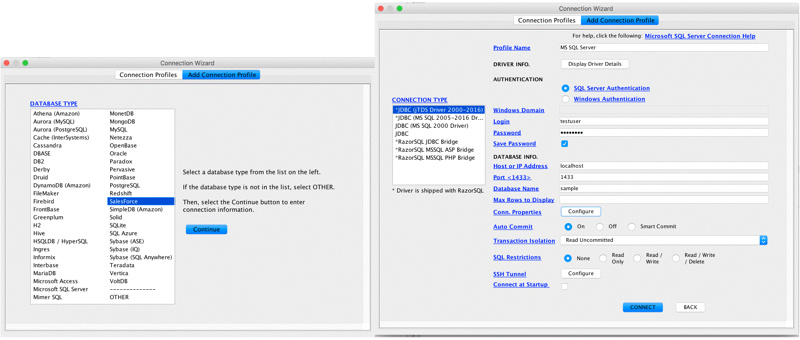 RazorSQL | Windows/Mac/Linux SQLクエリツール SQLエディタ    