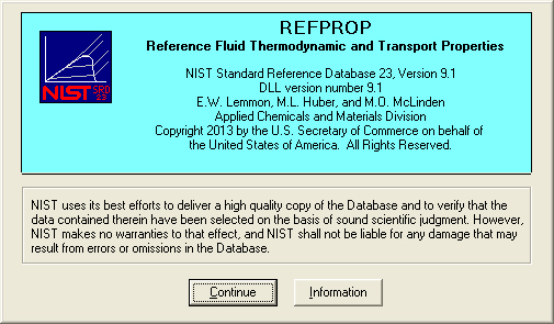 REFPROP | 冷媒熱物性 データベース