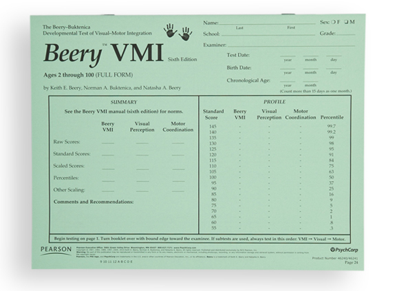 Developmental Test of Visual-Motor Integration (Beery VMI) | 定量的 神経心理学的 評価ツールキット