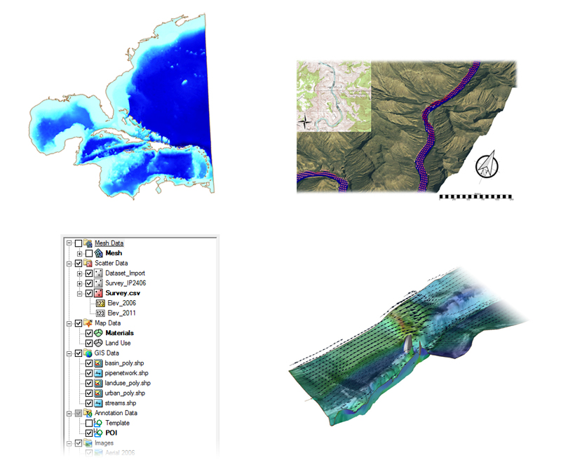 SMS (Surface-water Modeling System) | 沿岸や河川向け 地表水 モデリング ソフトウェア