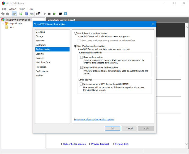 VisualSVN Server | Windows用 Subversion SVN サーバー ソフト