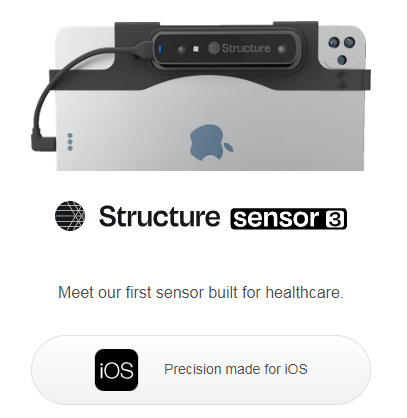 Structure Sensor 3 | ヘルスケア iPad 赤外線 3D スキャナ