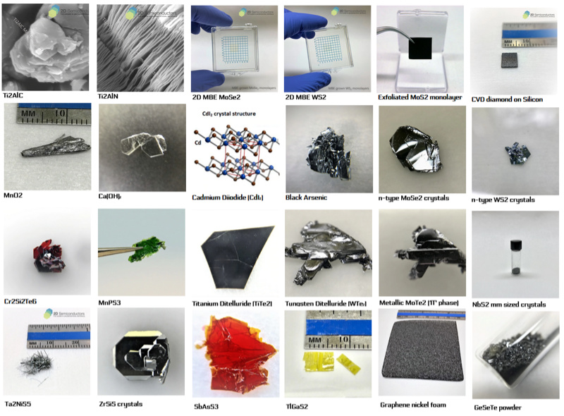 2D Semiconductors 社 製品 (ナノマテリアル) | 材料科学 高品質 二次元磁気材料 2D 単結晶