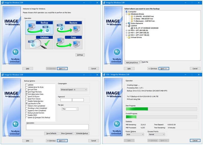 TeraByte Drive Image Backup and Restore Suite | Windows DOS Linux イメージ バックアップ  ソフト