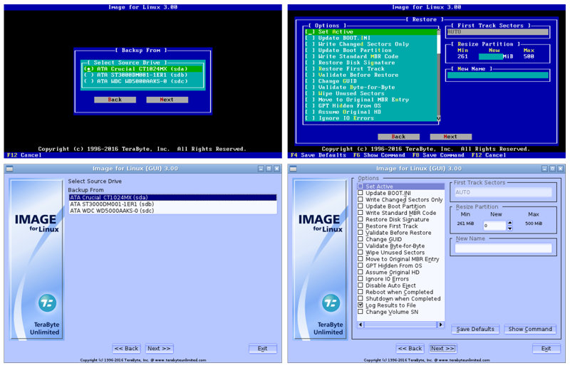 TeraByte Drive Image Backup and Restore Suite | Windows DOS Linux イメージ バックアップ  ソフト