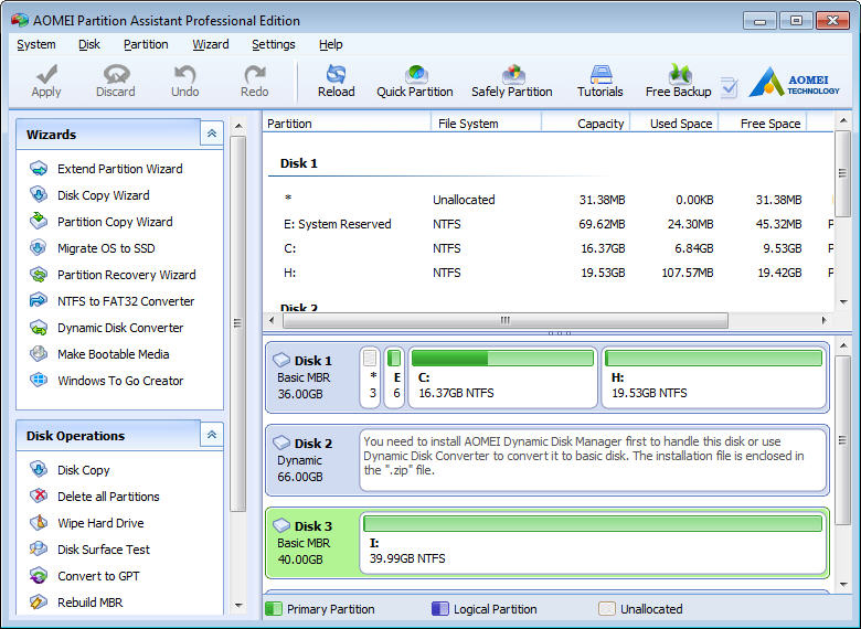 AOMEI Partition Assistant | Windows ディスクパーティション 管理 ソフトウェア