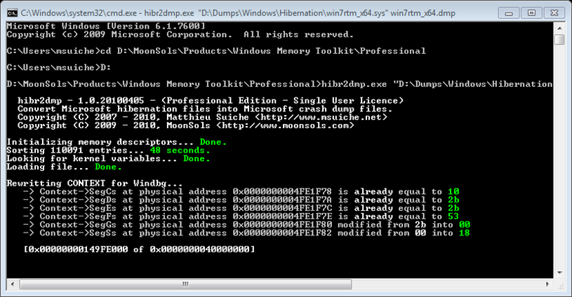 MoonSols Windows Memory Toolkit | Windows メモリダンプ取得 ツール