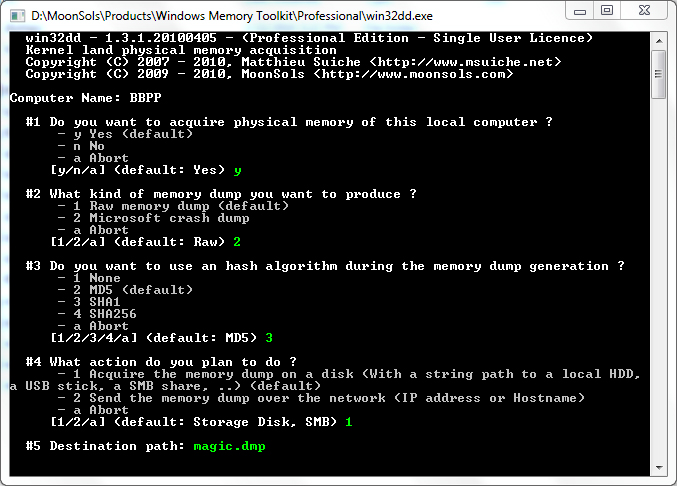 MoonSols Windows Memory Toolkit | Windows メモリダンプ取得 ツール