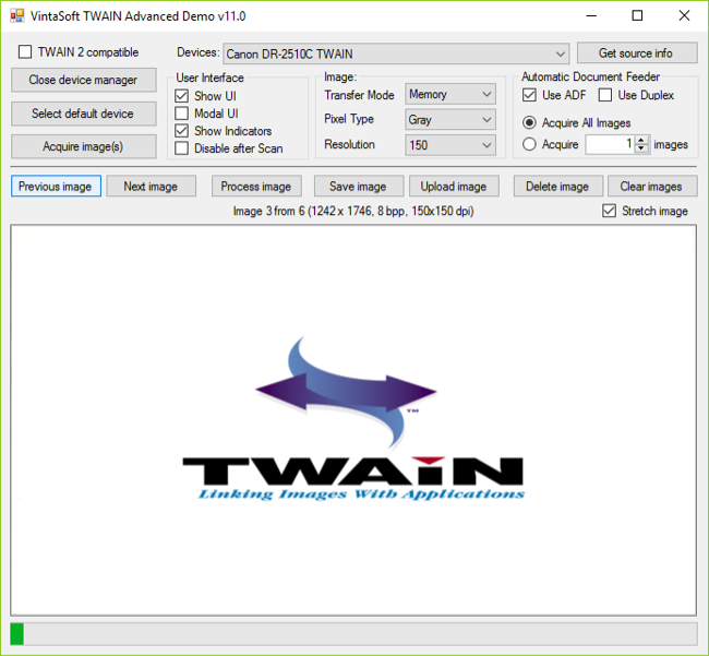 VintaSoft Twain .NET SDK | TWAIN互換デバイス 画像取得 ライブラリ