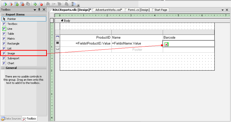 Barcode for .NET RDLC Reports | クライアントレポート定義 .rdlc バーコード ジェネレータ